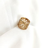 Bague ajourée arabesque en plaqué or – Garantie 10 ans
