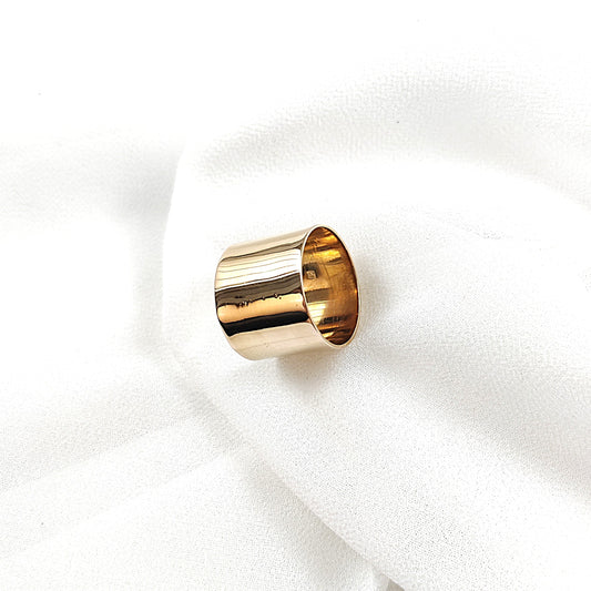 Bague large minimaliste en plaqué or – Garantie 10 ans