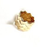 Bague tressée large en plaqué or – Garantie 10 ans