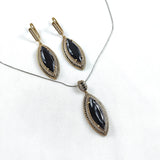 Parure antique en bronze avec pierres noires élégantes