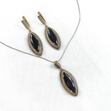 Parure antique en bronze avec pierres noires élégantes