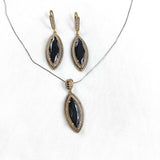 Parure antique en bronze avec pierres noires élégantes