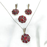 Parure en bronze et argent – Splendeur royale aux pierres rubis