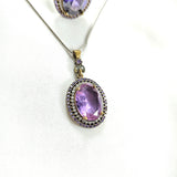 Parure ANTIQUE en bronze et argent – Élégance impériale aux pierres violettes