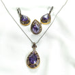Parure en bronze et argent – Goutte royale améthyste