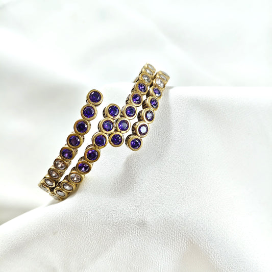 Bracelet antique – Éclat royal aux pierres violettes