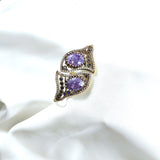 Bracelet antique – Double pierre violette royale