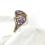 Bracelet antique – Double pierre violette royale