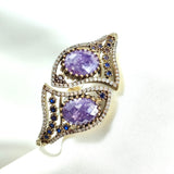 Bracelet antique – Double pierre violette royale