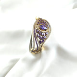 Bracelet antique – Feuille royale aux pierres d’améthyste