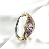 Bracelet antique – Feuille royale aux pierres d’améthyste