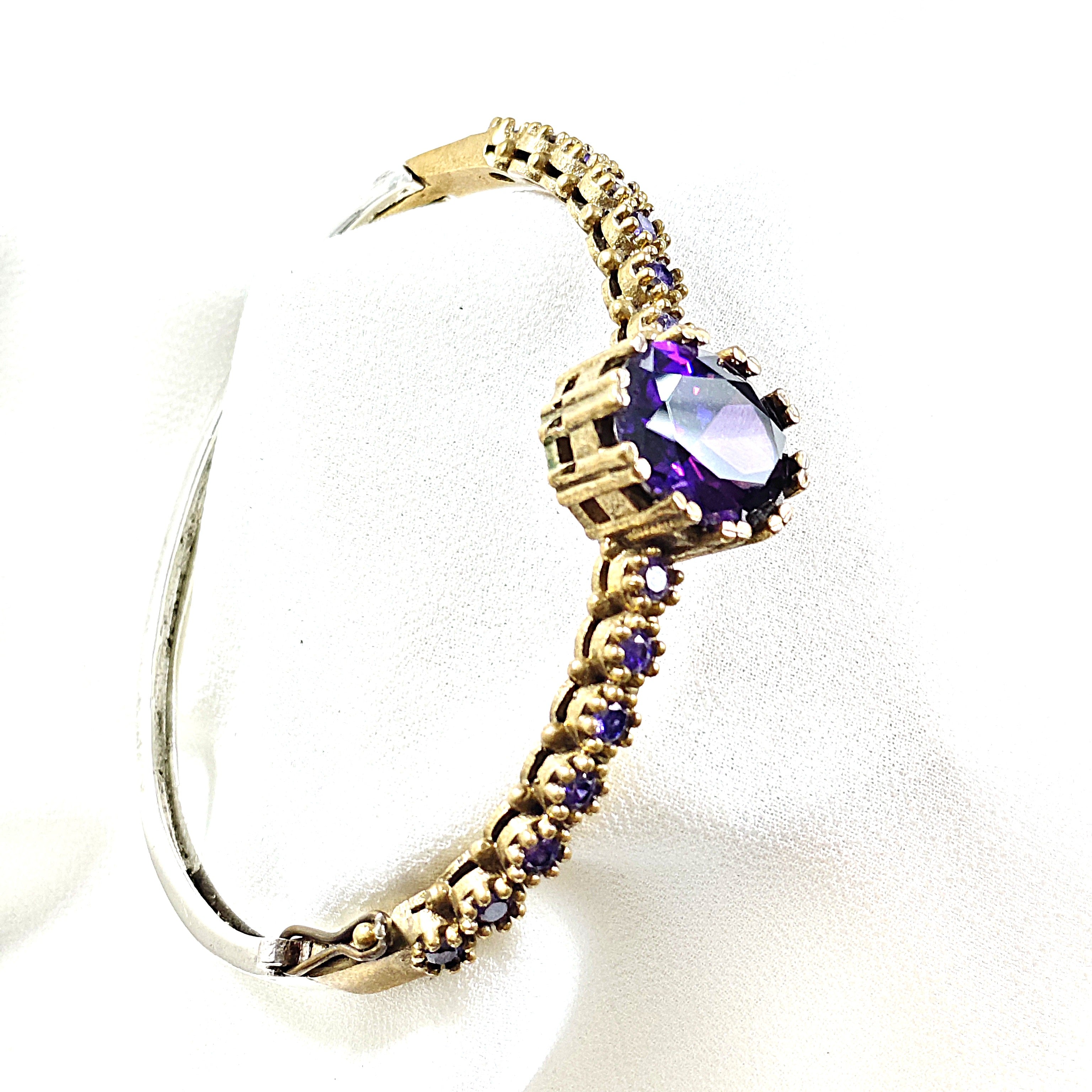 Bracelet antique  – Élégance royale aux pierres d’améthyste