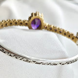 Bracelet antique  – Élégance royale aux pierres d’améthyste