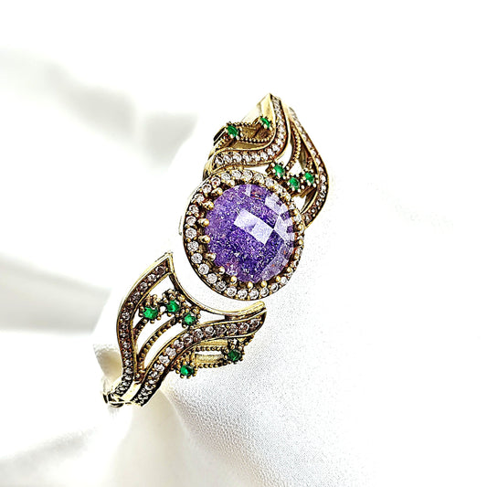 Bracelet antique – Majesté impériale aux améthystes et émeraudes