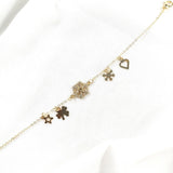 Bracelet Fantaisie Doré à Breloques Porte-Bonheur