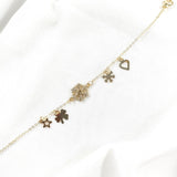 Bracelet Fantaisie Doré à Breloques Porte-Bonheur