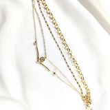 Bracelet Fantaisie Doré Multichaînes & Élément Cristal