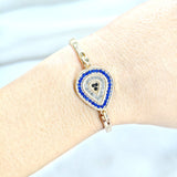 Bracelet Fantaisie Doré “Goutte Protectrice Bleu Royal”