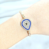 Bracelet Fantaisie Doré “Goutte Protectrice Bleu Royal”