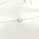 Gourmette Cœur Étincelant en Argent – Amour & Élégance