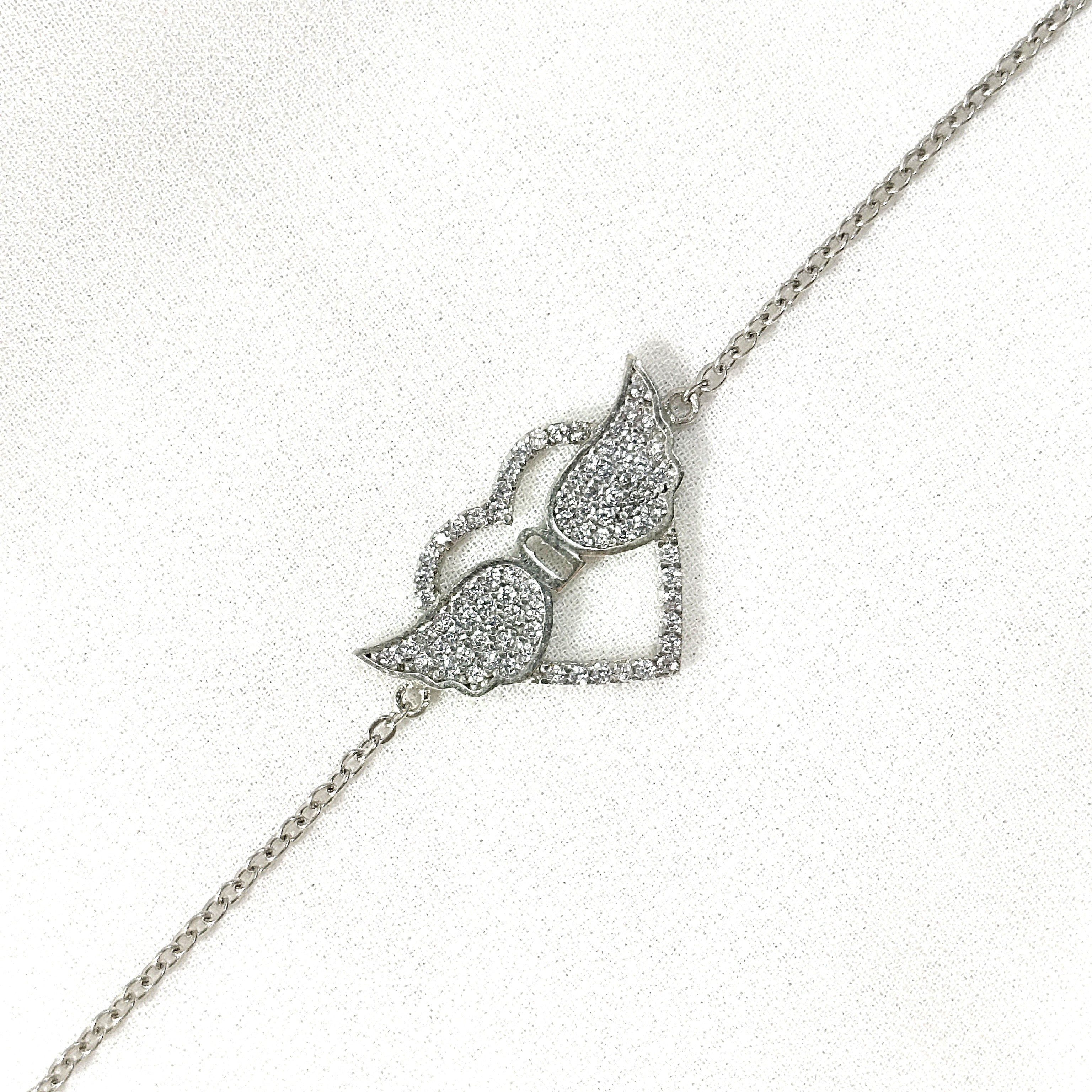 Gourmette Ailes d’Ange & Cœur en Argent – Protection & Éclat Céleste