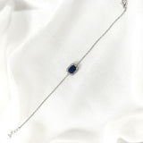 Gourmette Élégance Saphir Bleu en Argent – Raffinement Intemporel