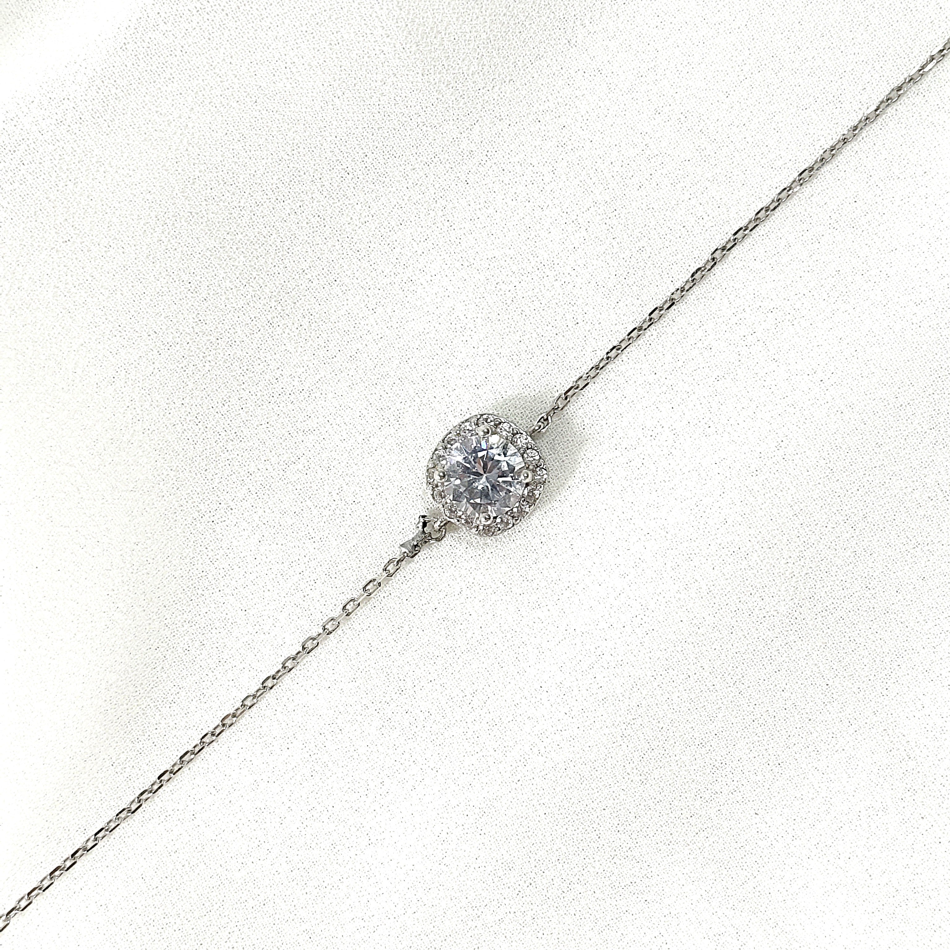 Gourmette Solitaire en Argent – Éclat Classique & Intemporel