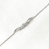 Gourmette Élégance Galactique en Argent – Courbes Lumineuses & Zirconia