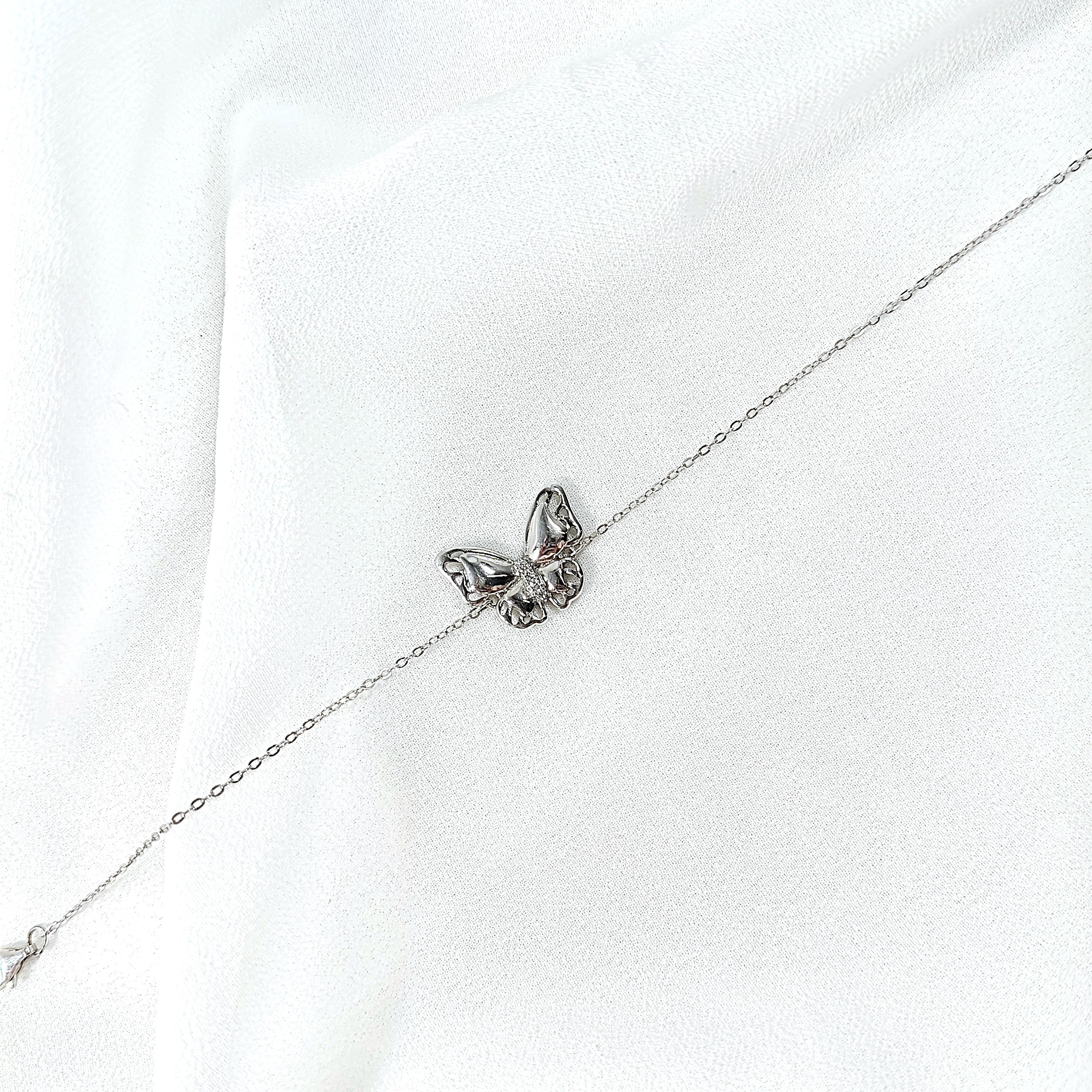 Gourmette Papillon Brillant en Argent – Liberté & Féminité