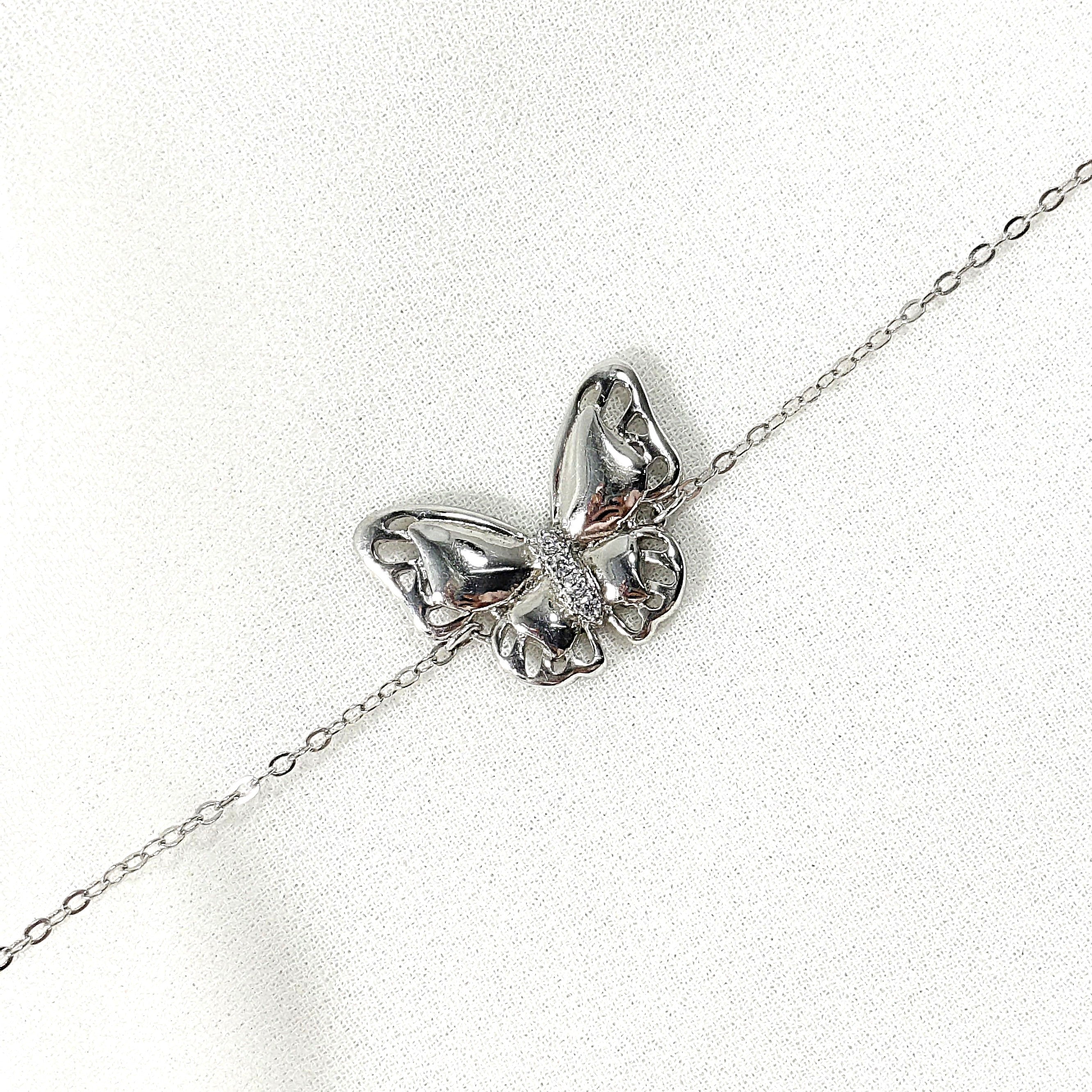 Gourmette Papillon Brillant en Argent – Liberté & Féminité