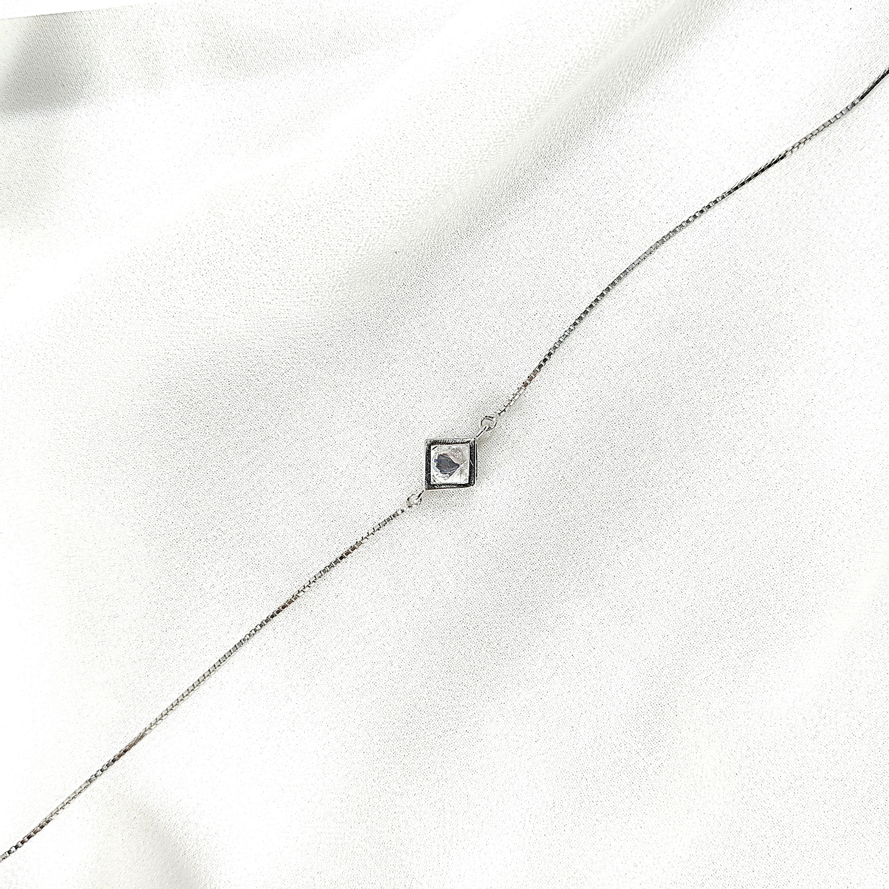 Gourmette Cube en Argent – Design Géométrique & Éclat Moderne