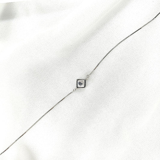 Gourmette Cube en Argent – Design Géométrique & Éclat Moderne