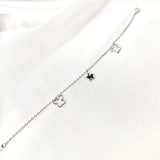 Gourmette Étoile & Trèfles ajourés en Argent – Fantaisie Chic & Moderne