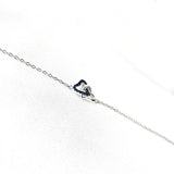 Gourmette Cœurs Entrelacés en Argent – Amour Éternel & Élégance Bleutée