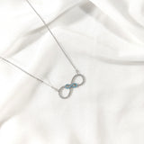 chaine Infini Double Cercle en Argent – Éternité & Harmonie en Éclat Turquoise