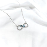 chaine Infini Double Cercle en Argent – Éternité & Harmonie en Éclat Turquoise