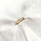 Bague Entrelacée Xuping Plaqué Or & Zircons Brillants – Élégance Raffinée