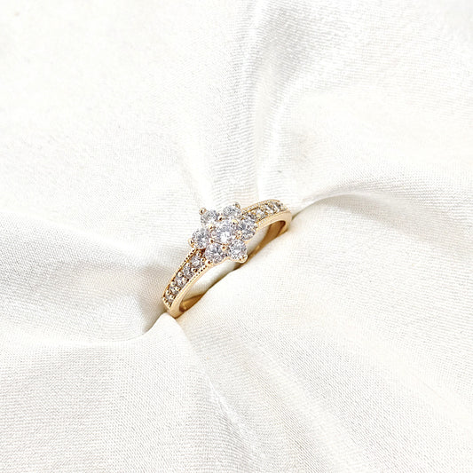 Bague Xuping Plaqué Or Couronne de Zircons – Éclat Royal