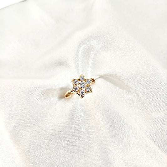 Bague Étoile Xuping Plaqué Or & Zircons – Éclat Céleste