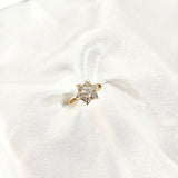 Bague Étoile Xuping Plaqué Or & Zircons – Éclat Céleste