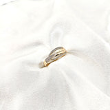 Bague Xuping Plaqué Or Entrelacée & Zircons – Élégance Moderne