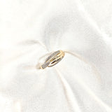 Bague Xuping Plaqué Or Entrelacée & Zircons – Élégance Moderne