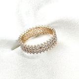 Bague Large Xuping Plaqué Or Pavée de Zircons – Brillance Luxueuse