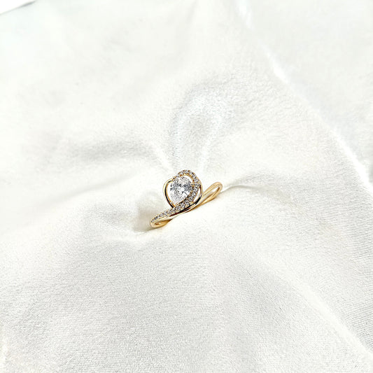 Bague Xuping Plaqué Or Cœur & Zircon – Élégance Romantique