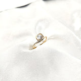 Bague Xuping Plaqué Or Cœur & Zircon – Élégance Romantique