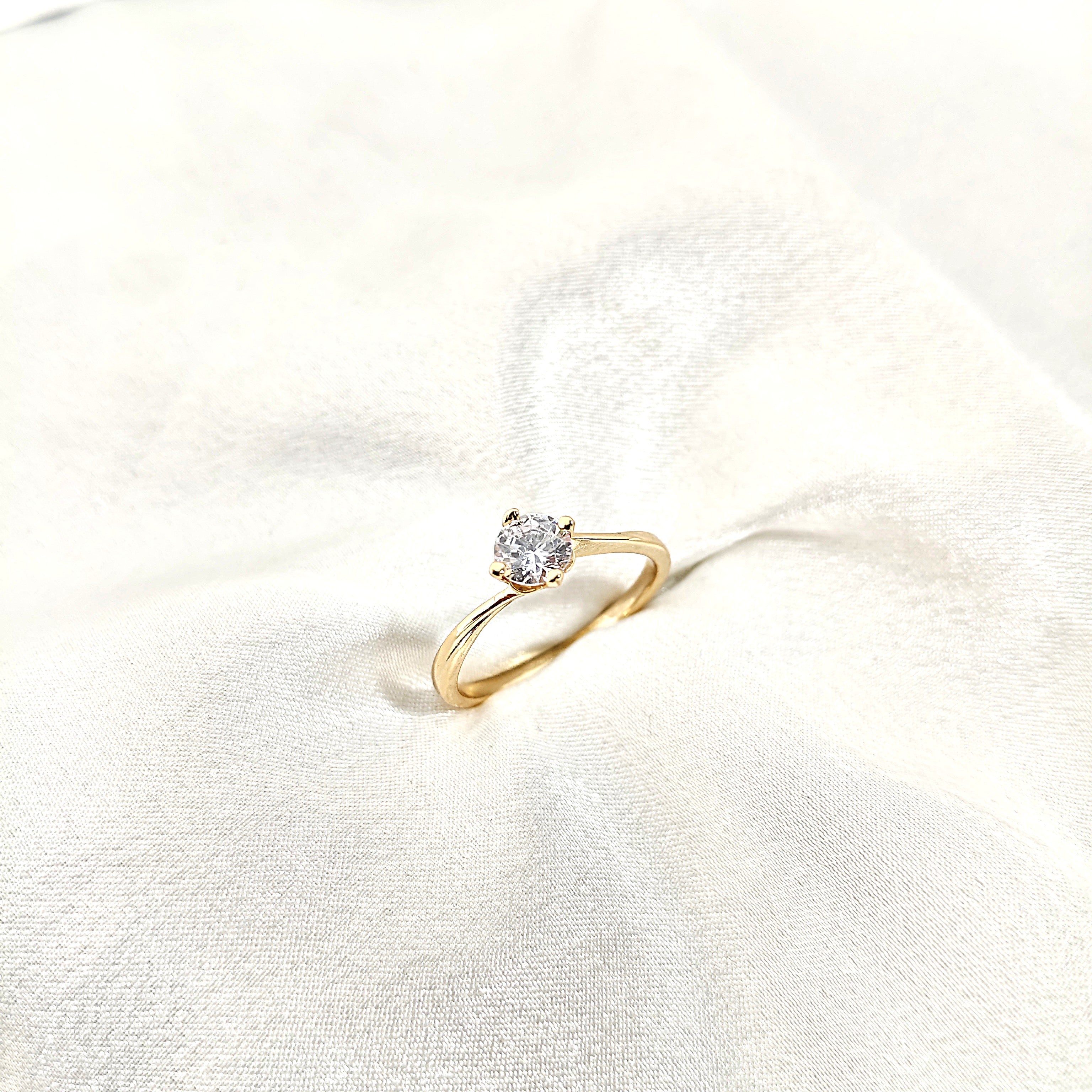 bague solitaire Xuping en plaqué or