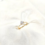 bague solitaire Xuping en plaqué or