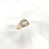 Bague Xuping Plaqué Or Spirale & Zircons – Élégance Sculpturale