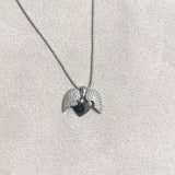 Chaîne Cœur Éternel Ouvrant – Argent Rhodié & Cristaux