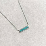Chaîne Minimaliste Turquoise – Argent Rhodié & Pierre Naturelle
